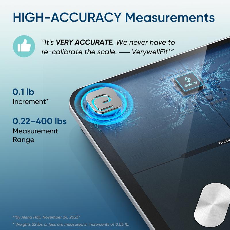 Etekcity Smart Body Fat Scale with BMI, Body Fat, Muscle Mass, Accurate Bluetooth Home User Health Equipment, TikTokShopHolidayHaul Deal - Smartscale Valentinesday Gift
